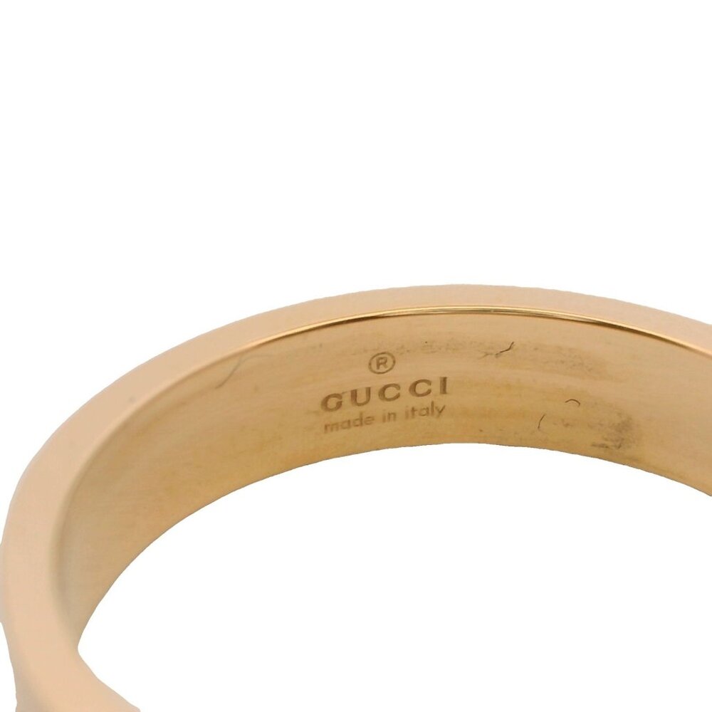 Gucci Solid 18kt Yellow Gold Icon Monogram Logo GG 4mm Band Ring Size 7 - Picture 5 of 6
